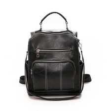 PU Leather Women  s Backpack - Trendy Pillow Bag, Casual  Stylish, Black