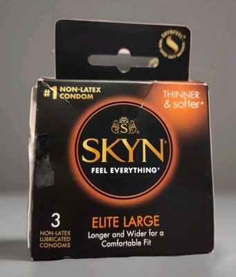 6 X LifeStyles SKYN Non-Latex 3-pk ELITE LARGE Condoms EXP 12/31/26-03/31/27
