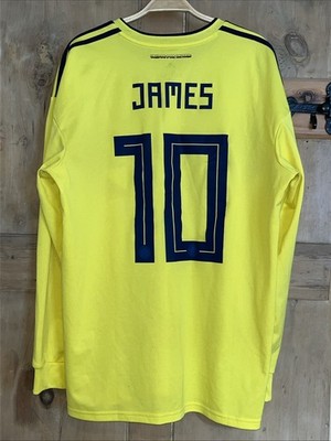 Adidas Kolumbien 2018-19 Langarm Heimtrikot James 10 100% Authentic - Größe XL
