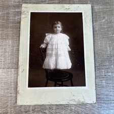 Antique Cabinet Card Photo Portrait Young Girl Child Toddler Formal