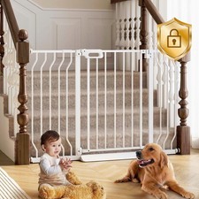 Mom's Choice-GROWNSY Baby Gate for Stairs, 29-48 W X 40 H - White