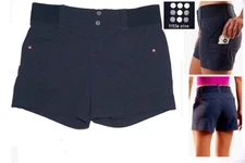 Title Nine Clamber Shorts Ripstop Nylon Navy Blue size 6 wms  5-pocket 5" inseam