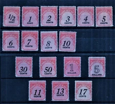 Scott#J88-J104  MNH OG 1959,1978,1985 1/2c-$5.00 Red & Black Postage Due