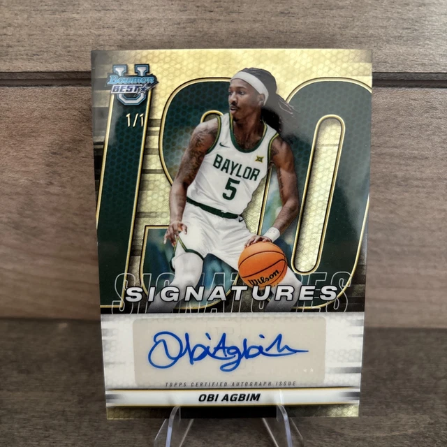Obi Agbim Superfractor 1/1 2025-26 Bowman U Best ISO Signatures #IS-OA