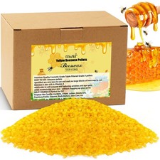 10LB Yellow Beeswax Pellets Food Grade Beeswax Triple Filtered Beeswax for Ca...