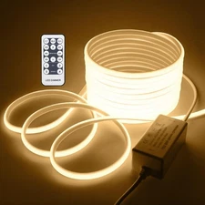 Cob Outdoor LED Strip Lights Waterproof 50 Ft Dimmable LED Rope Light With Re...
