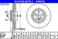 2Er-Set 2Er Set Bremsscheibe ATE 24.0130-0219.1 VAG 8J0 615 301 VAG 8J0 615 301
