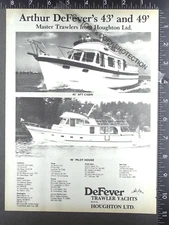 1979 ADVERTISING for Aurthur DeFever 43 Aft Cabin 49 Pilot House motoryacht boat