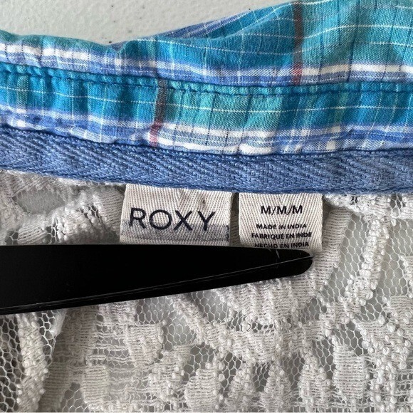 Roxy Plaid Button Down Womens Medium Boho Western… - image 6