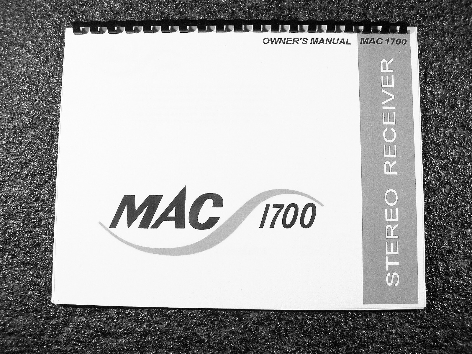 ONE BRAND NEW COPY OF MCINTOSH MAC1700 STEREO RECEIVER OWNER’S MANUAL