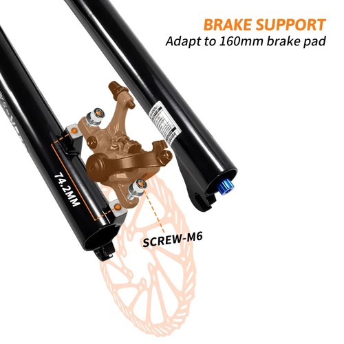 Horquilla de suspensión neumática para bicicleta de montaña de 27,5/29 pulgadas QR eje pasante horquillas delanteras de 9*100 mm - Imagen 6 de 26
