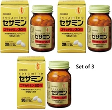 3x ORIHIRO Sesame & Squalene Capsules Japanese Antioxidant & Energy Support