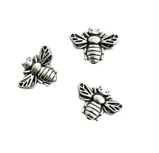 100 Antiqued Tibetan Silver 13x9mm 3D Bumble Honey Bee Tibetan Spacer Bulk Beads
