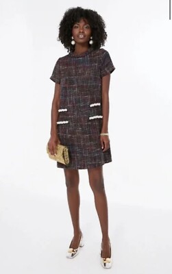 knee length dresses for ladies Black Tweed Jackie Dress