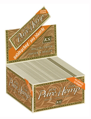 10 Heftchen Pure Hemp Unbleached King Size Slim Blättchen, 33 Blatt pro Heftchen