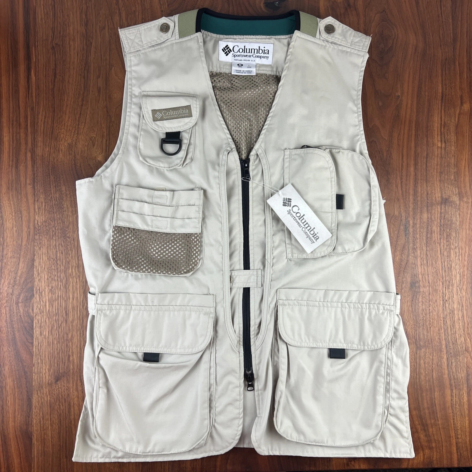 Columbia Sportswear Company Outdoor Hunting Fishing Vest Men's Size M Beige