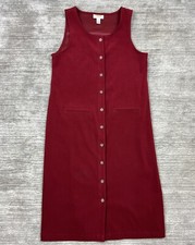 Talbots Dress Women 8P Red Sleeveless Sheath Button