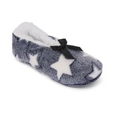 Slippers Ladies Womens Girls Fleece Lined Cosy Cozy Socks Warm