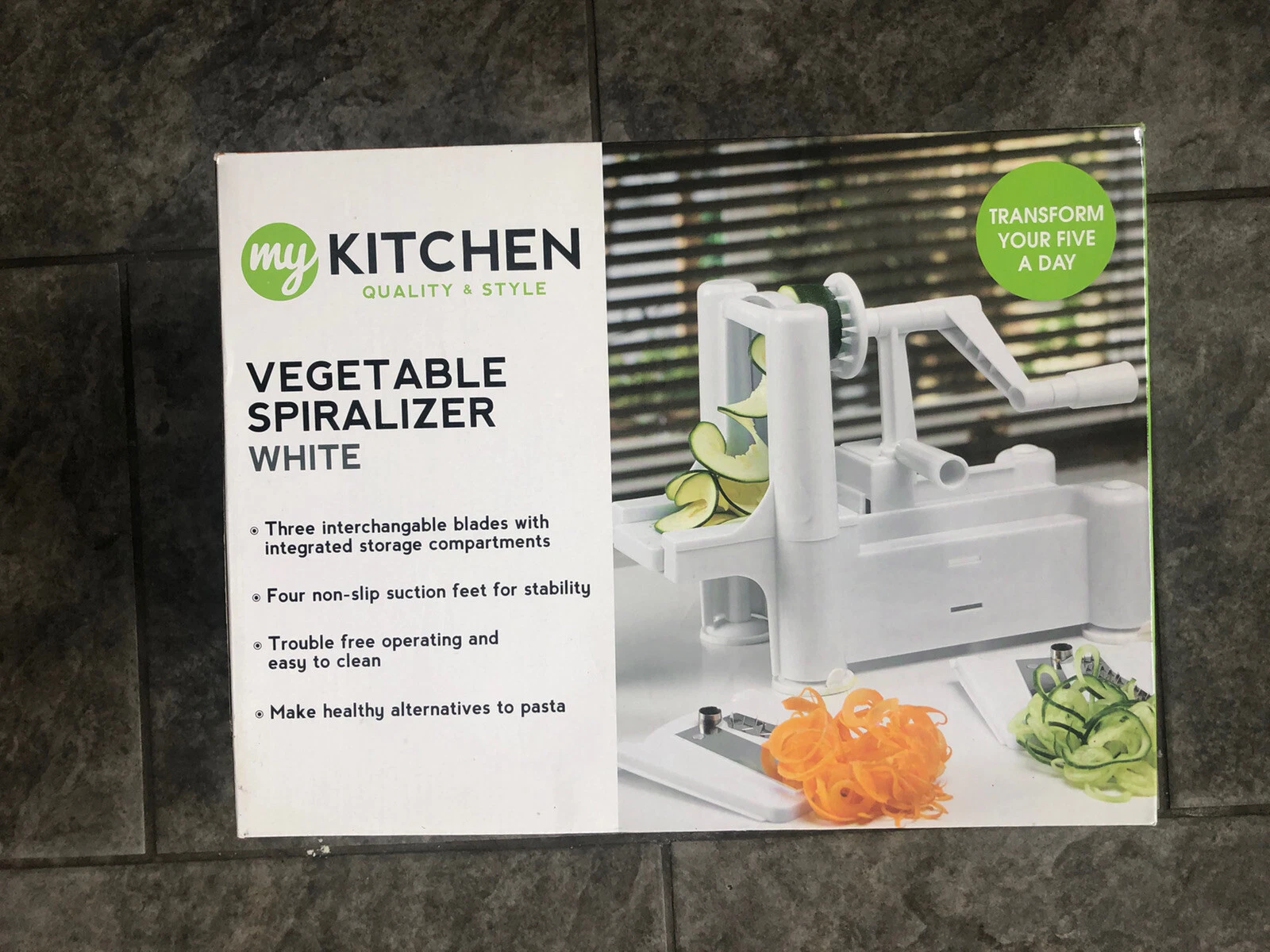 Spiralizer Slicer Cutter Chopper Vegetable Fruit Peeler Slicer - White, BNIB