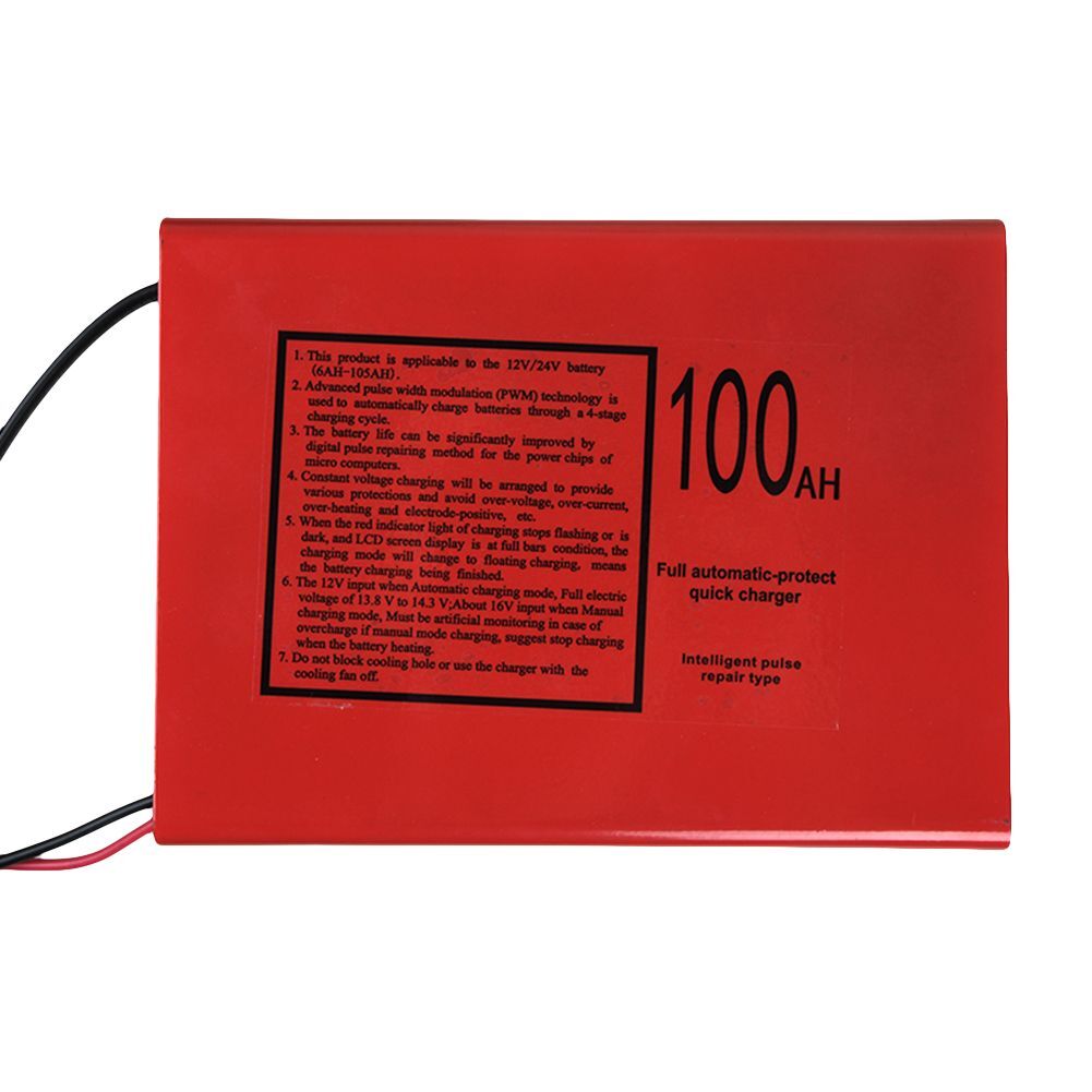 12V/24V 6-100Ah Battery Charger For CarsTrucks/Motorcycles/Agricultural Vehicles