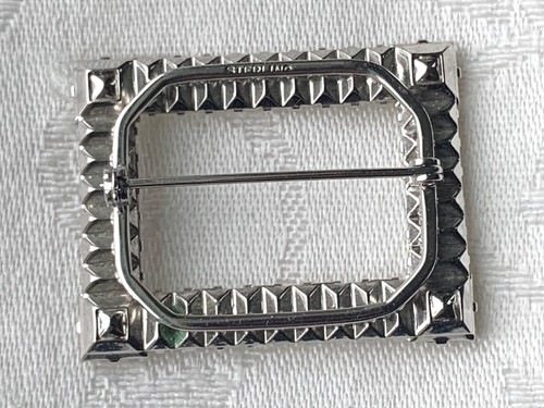 Vintage Art Deco Sterling Invisibly Set Baguette Rhinestone Brooch - Picture 8 of 9