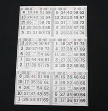 BINGO PAPER Cards sheets 6 on 6 Grey Border - 10 pack