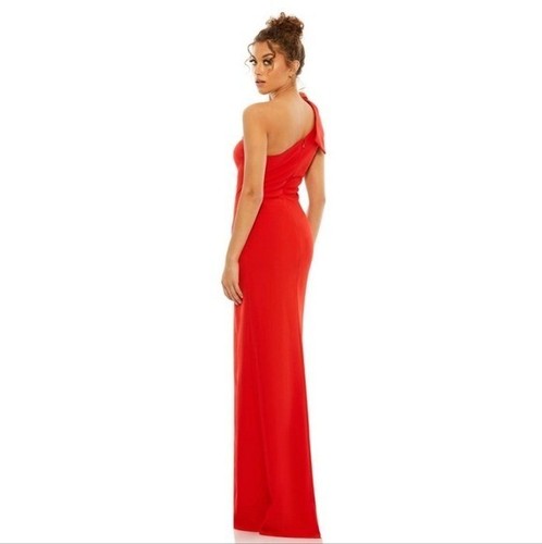Ieena for Mac Duggal 26665 Kleid rot Schleife ein Schulter Seitenschlitz - Bild 4 von 11