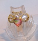Bomb Party Watermelon Stone CZ Ring-Size 9-Signed-New — photo 3