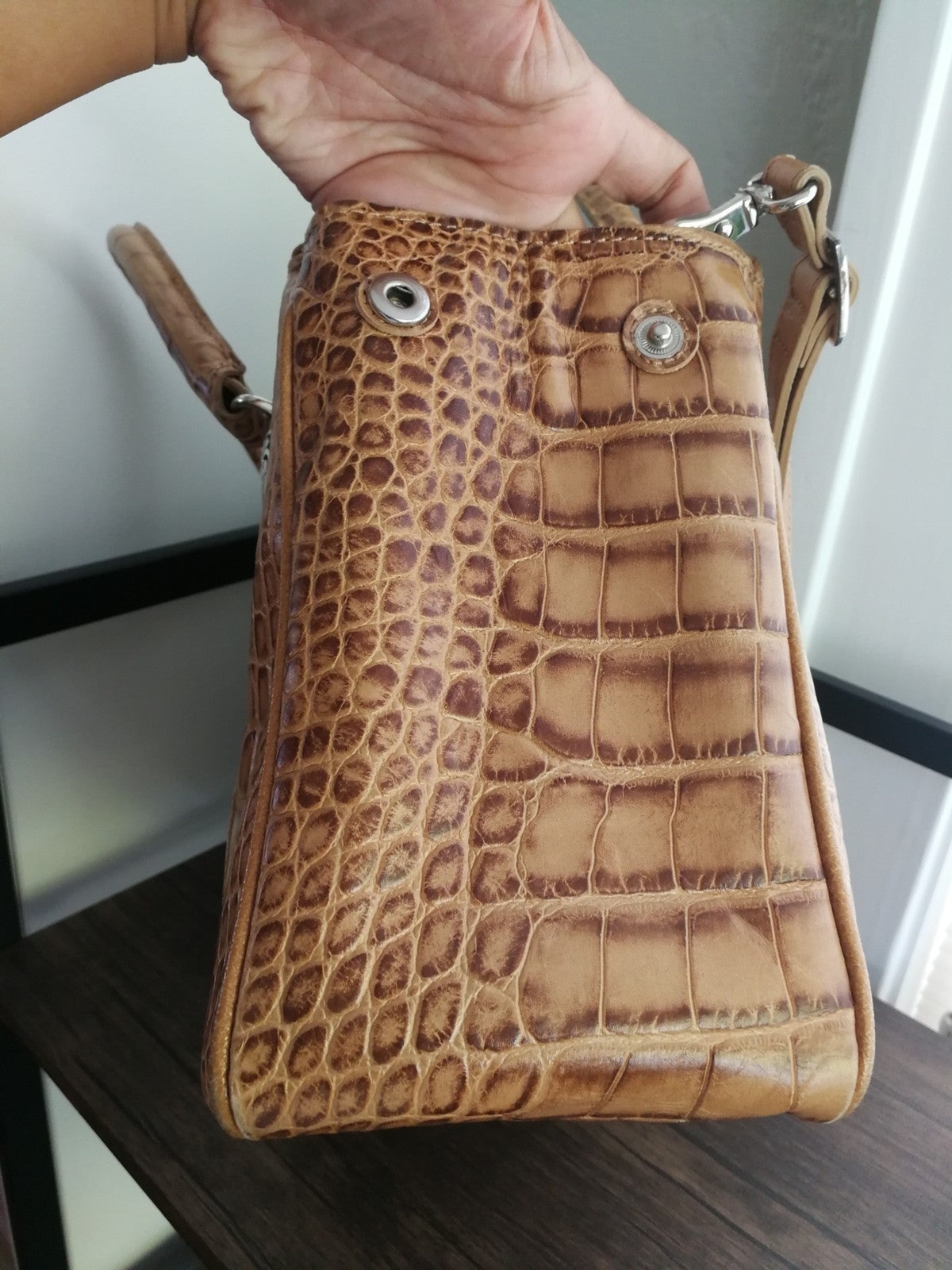 Brighton corcodile pattern leather Satchel - image 3