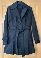 Via Spiga Petite Scarpa Hooded Single Breasted Trench Coat, Black, Size Sp