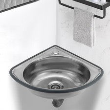 Stainless Steel Triangle Corner Basin Thick Small Sink Wall Mounted Single Bowl