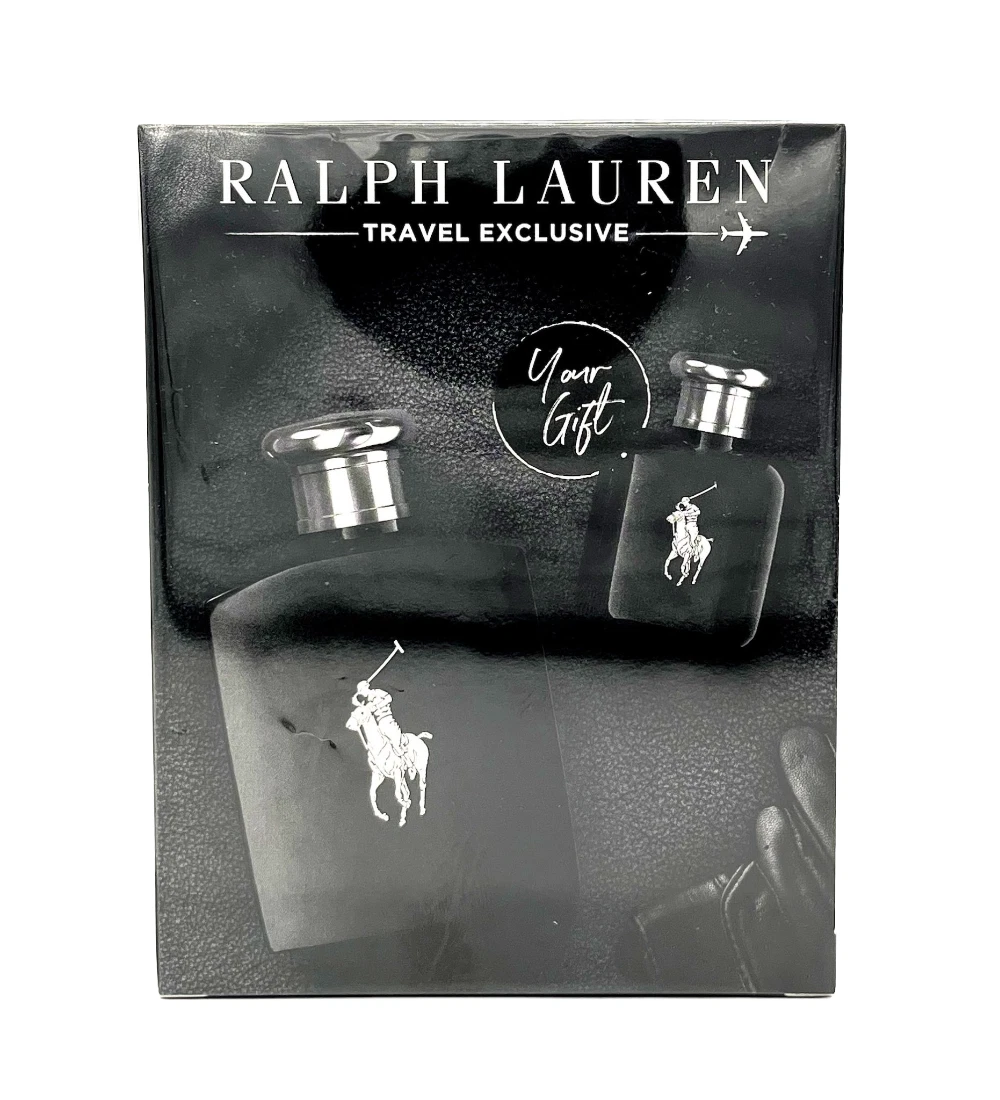 Polo Black by Ralph Lauren for Men 2pc Travel Gift Set - 4.2 oz + 0.5 EDT  Spray