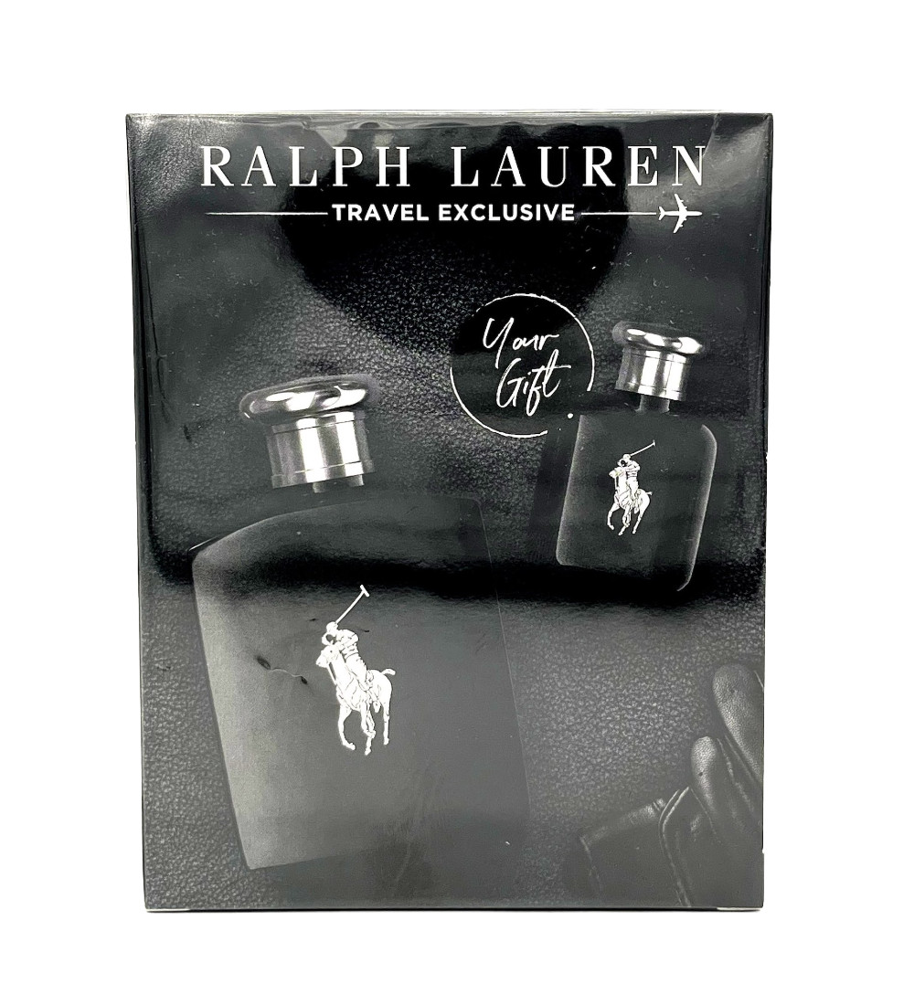 Мужское поло Polo Black от Ralph Lauren для путешествий, подарочный набор из 2 предметов - 4,2 унции + 0,5 EDT-спрея