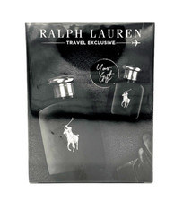 Polo Black by Ralph Lauren for Men 2pc Travel Gift Set - 4.2 oz 0.5 EDT Spray