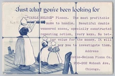 Cable Nelson Piano Company Advertisement Postcard Chicago IL Postmarked 1906