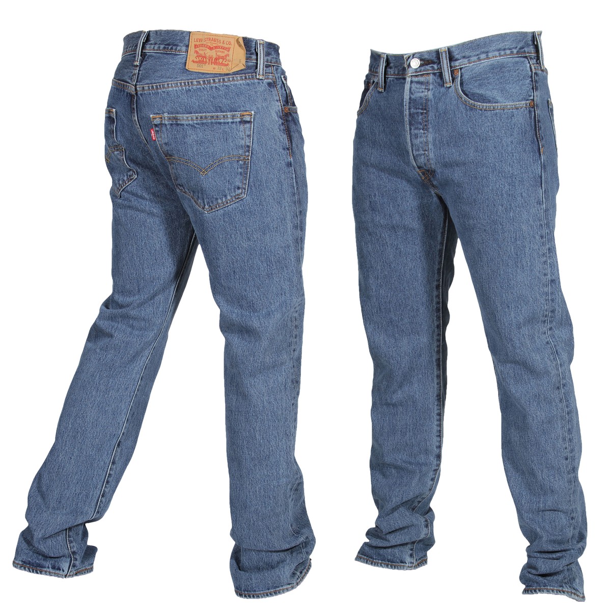 Levi's Men's 501 Original Fit Jeans Straight Leg Button Fly 0193 Med.  Stonewash | eBay