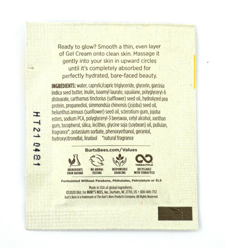 Lot of 60 Burt's Bees Truly Glowing Gel Cream Hydrate & Glow Complex, single pks - Image 3 of 4