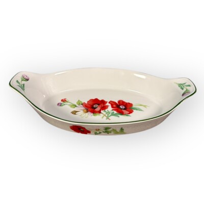 Royal Worcester Mohnblumen große ovale Servierplatte au Gratin Backen 35 x 19 x 5 cm