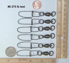 25  Ball Bearing Swivels #8 275 LB / 125KG Test Staniless Steel and Brass