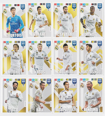REAL MADRID Full Set Of 12 Team Mates - PANINI Adrenalyn XL Fifa 365 2020 Cards