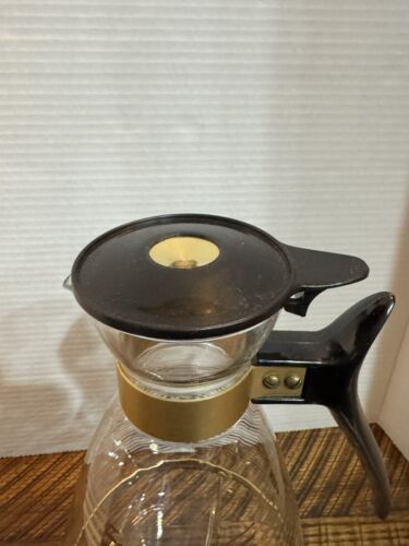 VTG PYREX MCM COFFEE CARAFE W/CANDLE WARMER IN ORG BOX 12 CUP BM BW - Picture 2 of 6