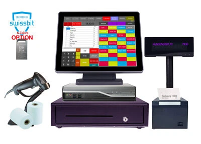 BLITZKASSE KassenSET: für Handel Kiosk Laden +Soft +Drucker +Scanner +Geldfach +E-Rechnung