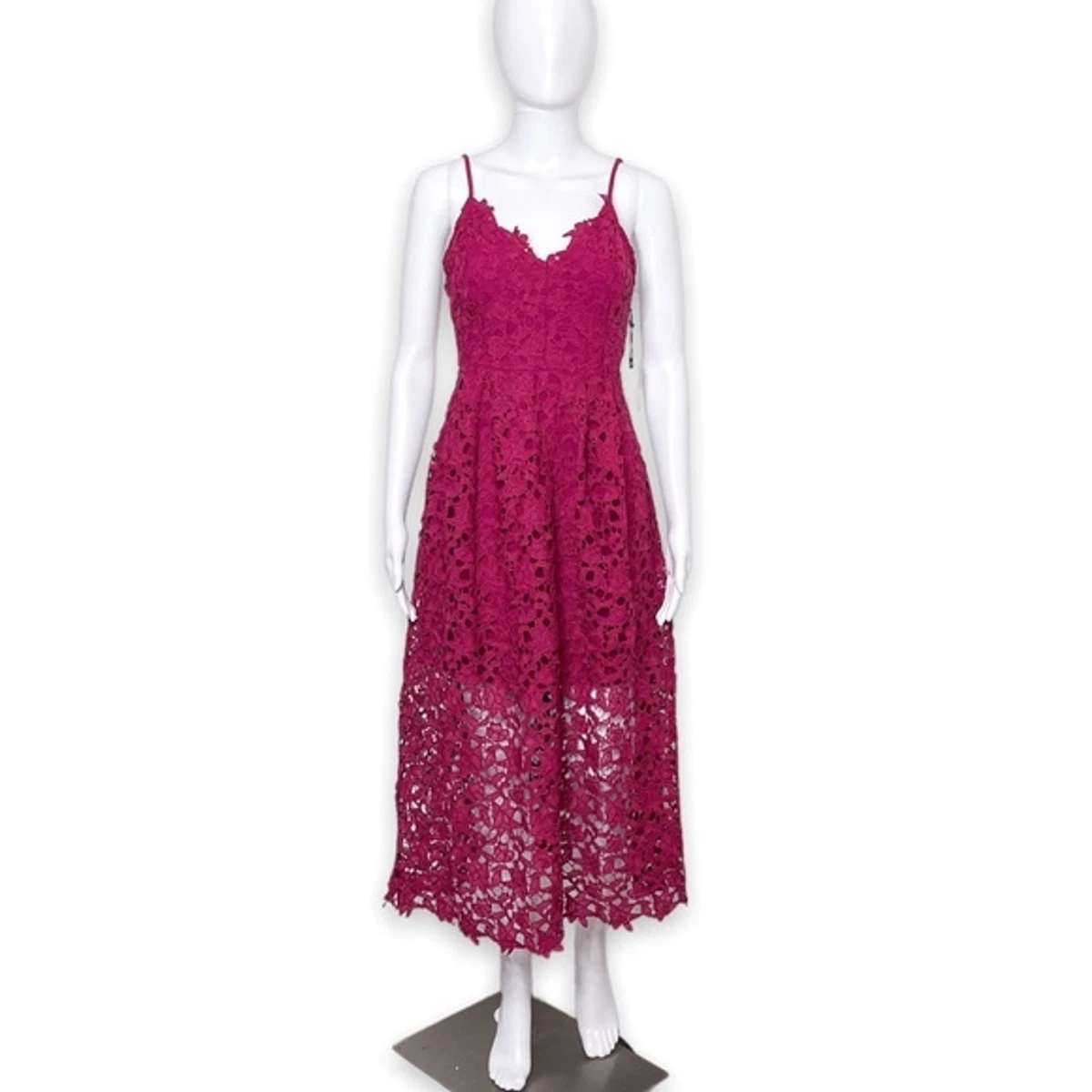 Astr the label shop lace midi dress wine