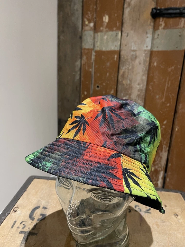 Reversiable Bucket Hat Jamaica Weed Leaf Fisherman Rasta Festival Unisex - Image 3 of 4
