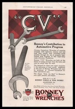 1924 Bonney Forge & Tool Works Allentown PA Chrome Vanadium Wrenches Print Ad
