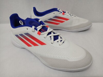 Adidas F50 League Indoor Soccer Shoes White Solar Red Blue Men's Size 9.5 IF1395