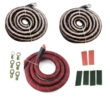 BIG 3 Upgraded 4 AWG Gauge OFC Copper Snakeskin Cable Alternator Wire Battery