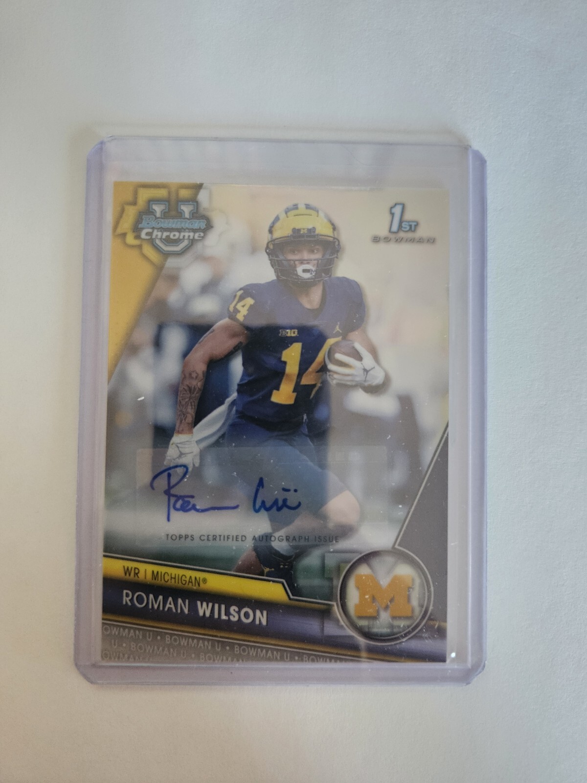 2023 Bowman Chrome U Roman Wilson 1st Bowman Refractor Auto #’d/499 Michigan!!!