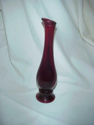 Avon Ruby Red Glass Swirl Pattern Rapture Bottle Bud Vase Floral | eBay