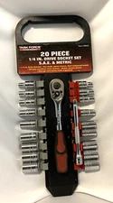 20 Piece Task Force 1/4" Drive Socket Set, S.A.E. & Metric